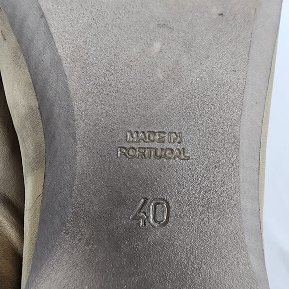 T8 by Virus Taupe Leather Studded Lace Up Low Heel Shoes Size 8.5 - Picture 6 of 7